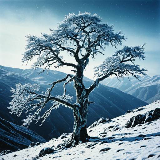 Frosted Ancient Tree on Snowy Ridge Frosted Ancient Tree on Snowy Ridge