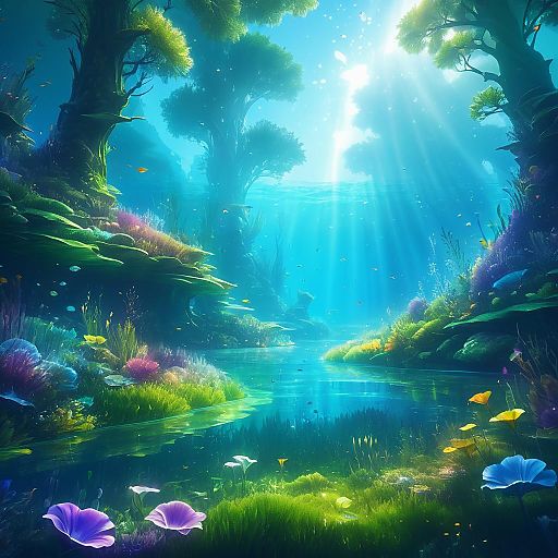 Magical Underwater Meadow Illustration Magical Underwater Meadow Illustration