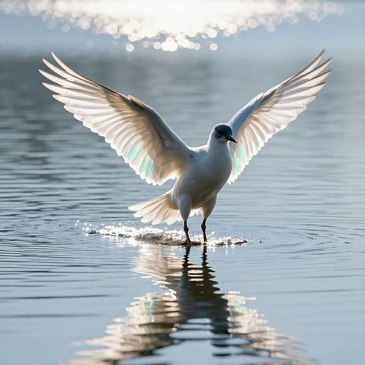 Ethereal Bird Over Tranquil Lake