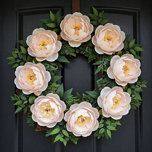 Elegant Blush Peony Spring Wreath