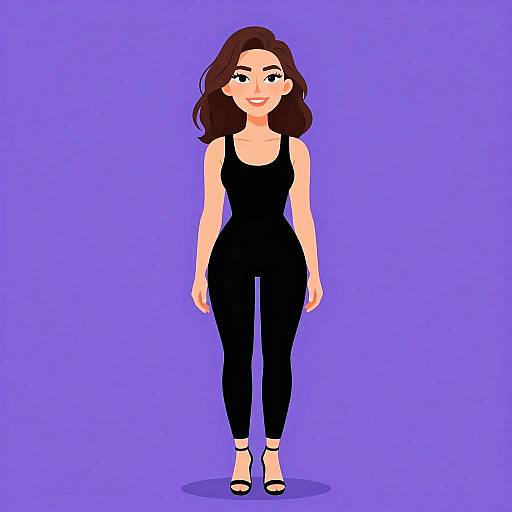 Smiling Woman in Minimalist Black Jumpsuit