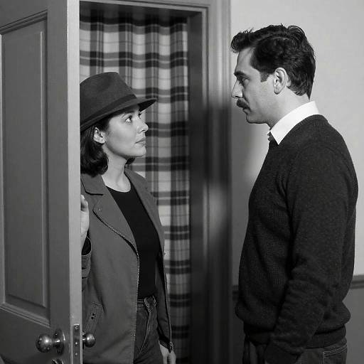 Intense B&W Portrait of Two Figures