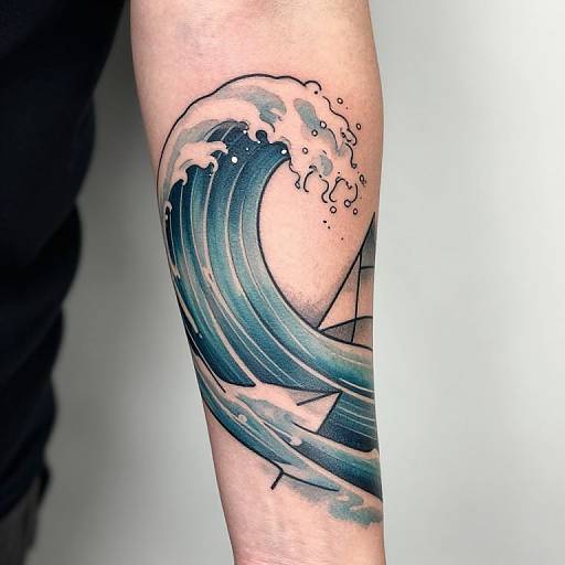 Abstract Water Sleeve Tattoo Design