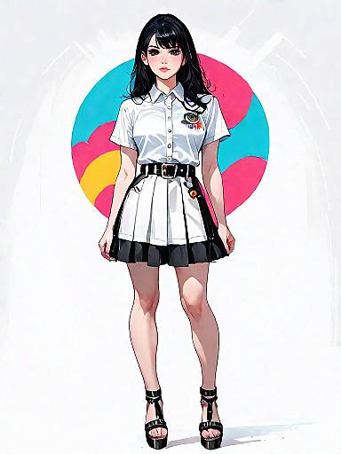 Chic Casual Fashion Illustration of Woman