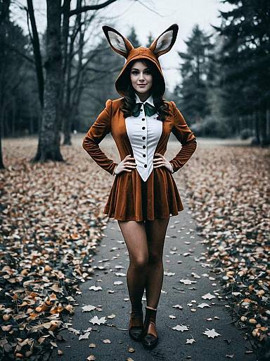 Photorealistic Woman in Bambi Costume