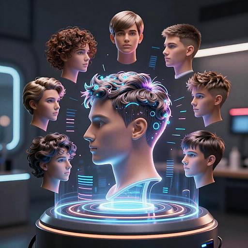 Futuristic Short Hair Holographic Generator