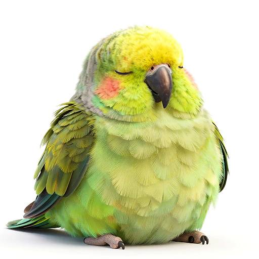 Whimsical Plump Parrot Portrait