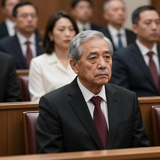 Serious Man in Crowded Courtroom