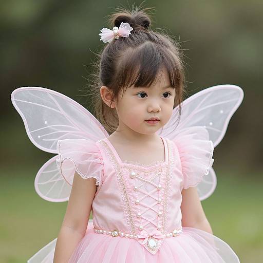 Pink Fairy Toddler Costume Close-Up