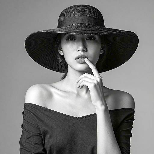 Mysterious Woman in Black and White