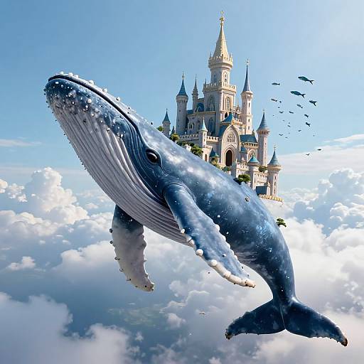 Skyward Whale with Towering Kingdom