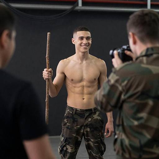 Young Man Smiling in Industrial Setting