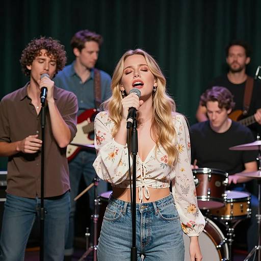 Live Concert Scene with Female Vocalist