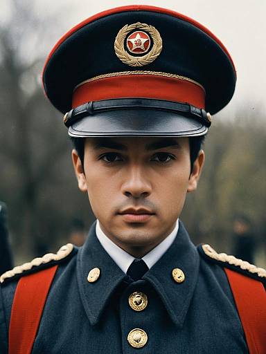 Realistic Red Guard Soldier Upper-Body Portrait