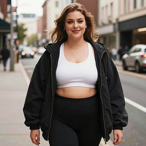 Stylish Urban Girl in Oversized Jacket