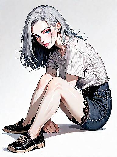 Realistic Full-Body Female Casual Fashion