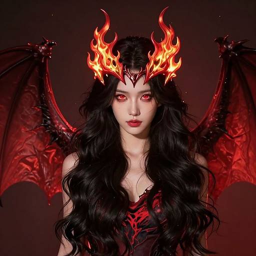 Fiery Winged Queen with Crown