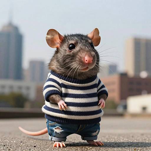 Mischievous Funny Rat Caricature