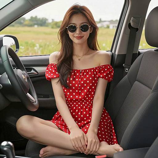 Summer Vibes: Relaxed Woman in Car