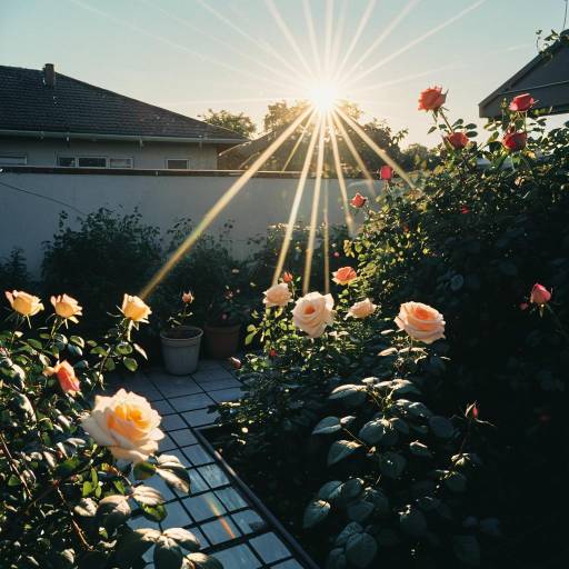 Sunrise over Rooftop Rose Garden Sunrise over Rooftop Rose Garden
