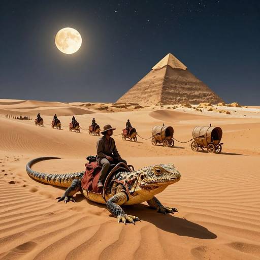 Surreal 3D Desert Caravan Adventure