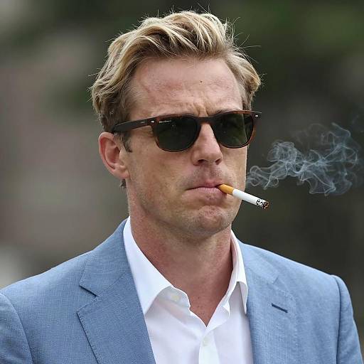 Stylish Man in Blue Suit Portrait