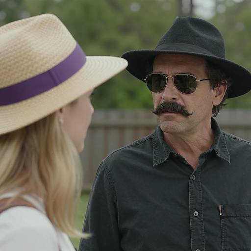 Man and Woman Talking Outdoors