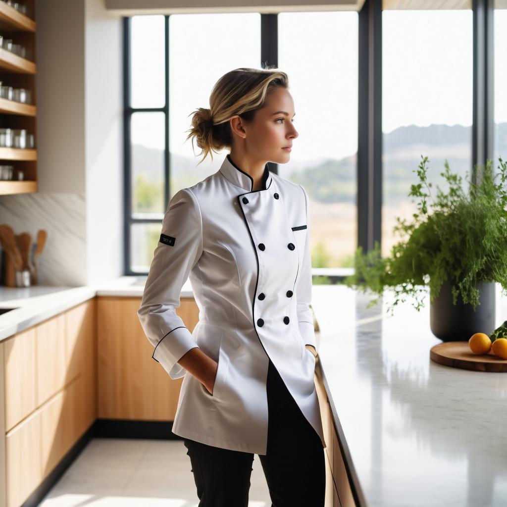 Chic Young Chef in Modern Kitchen