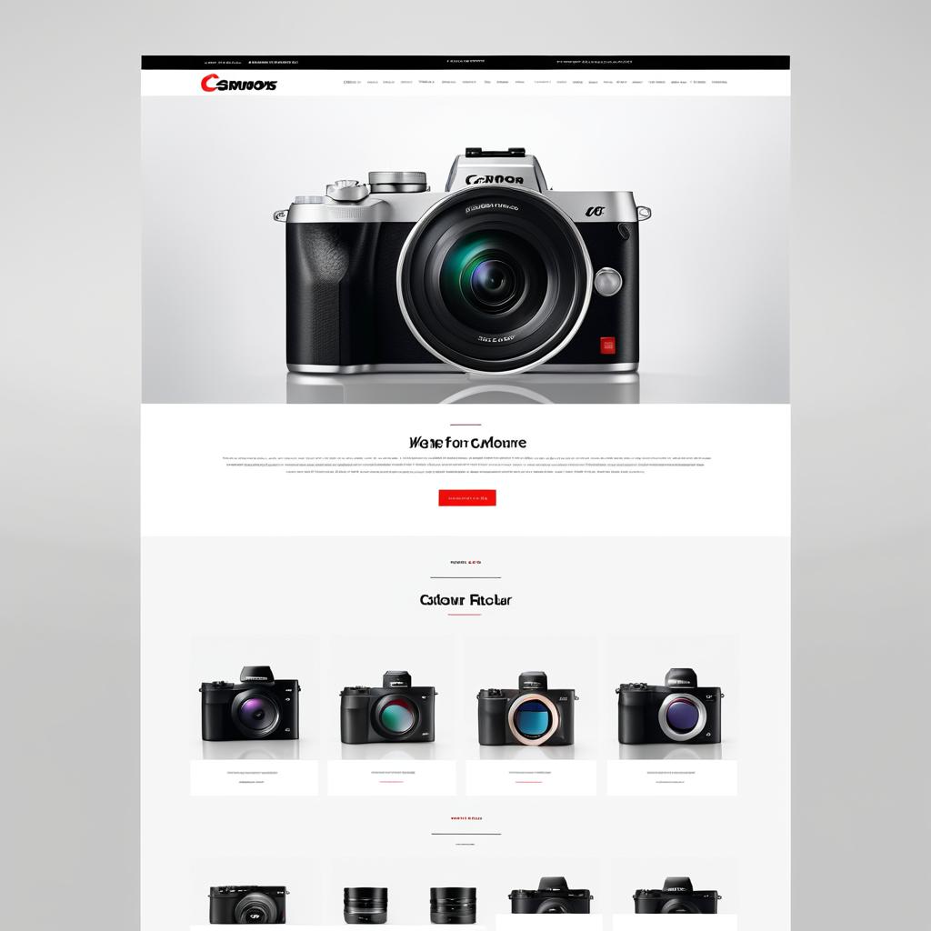 Minimalist Website Design for Canon Camera