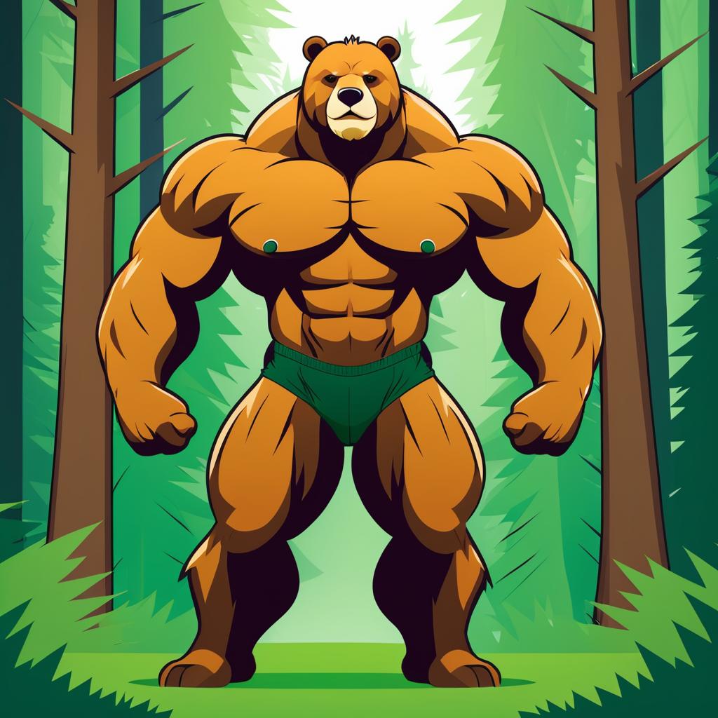 Buff Bear Champion in Forest Clearing