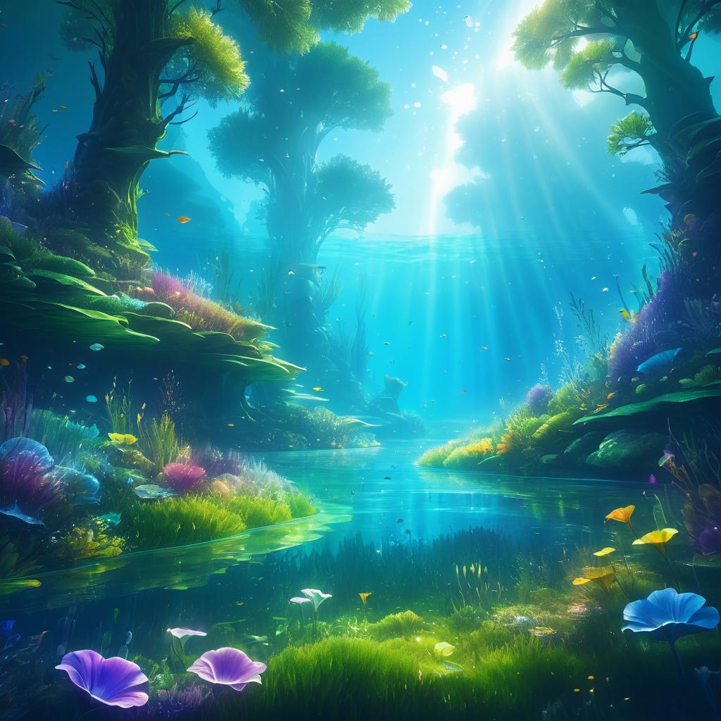 Magical Underwater Meadow Illustration