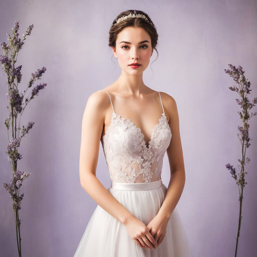 Elegant Woman in Bridal Lingerie Shoot