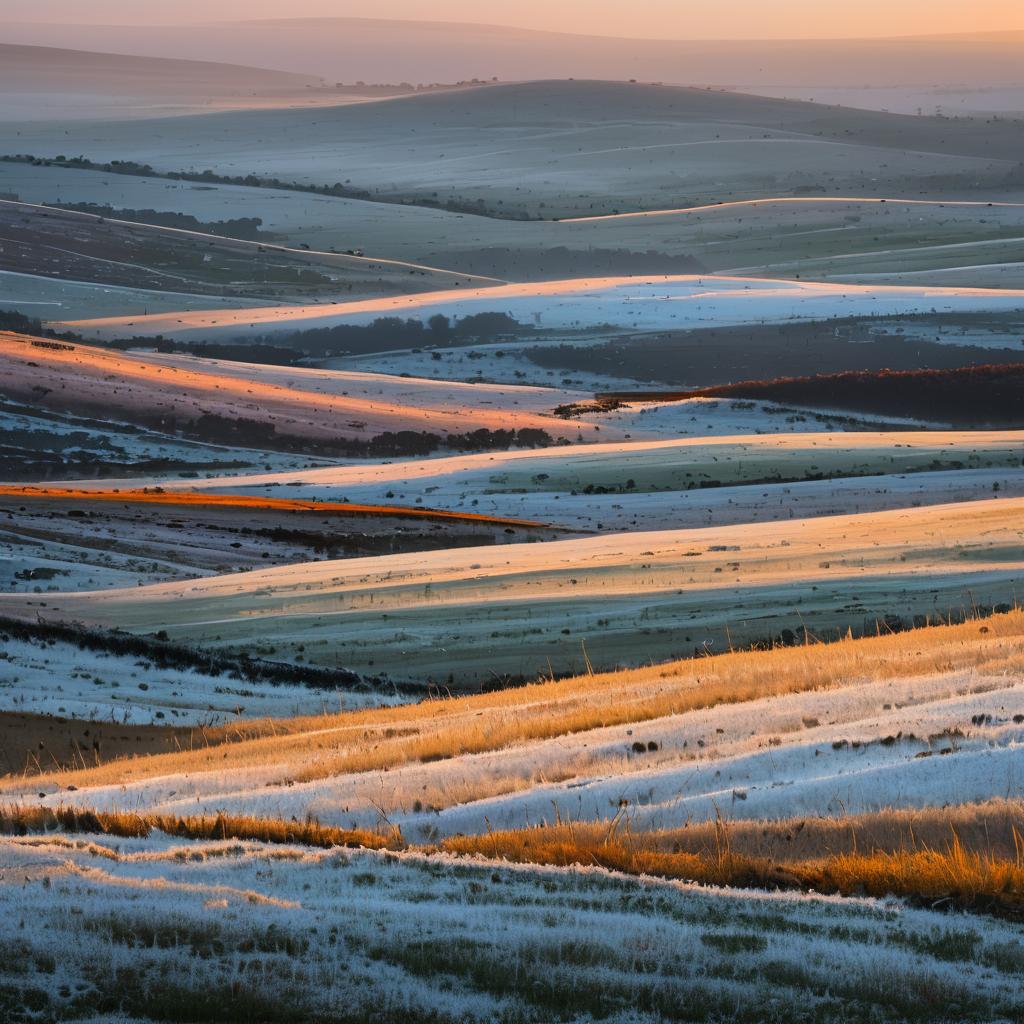 Abstract Frosted Moor in Morning Light