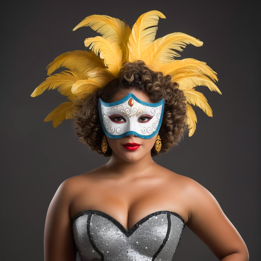 Excited Teenager in Carnaval Costume