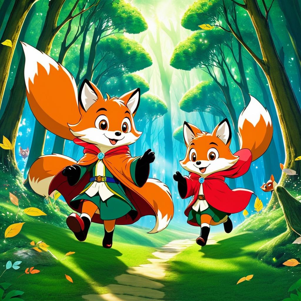 Playful Foxes Causing Chaos in Forest