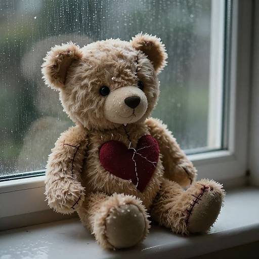 Melancholy Broken Heart Teddy Bear