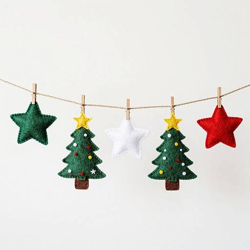 Felt Star Christmas Tree Decorations