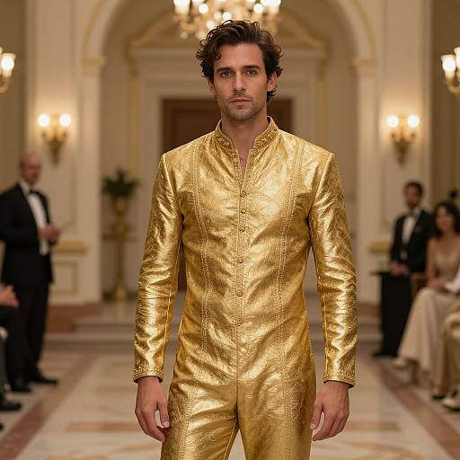 Man in Golden Occasion Costume