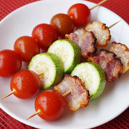 Colorful Skewers with Bacon & Veggies