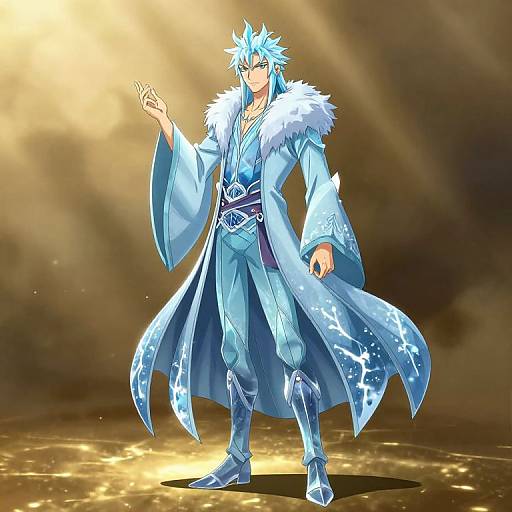 Anime Male Ice Mage Portrait