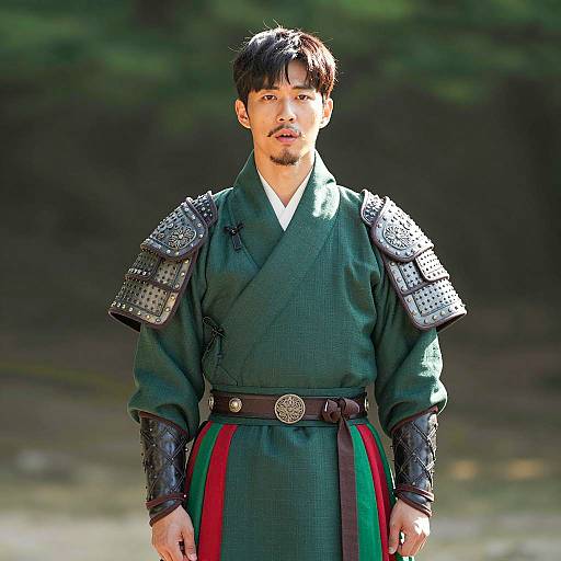 Photorealistic Medieval Korean Soldier Outdoors