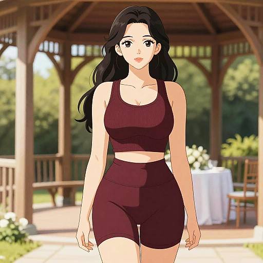 Busty Woman in Athleisure at Wedding