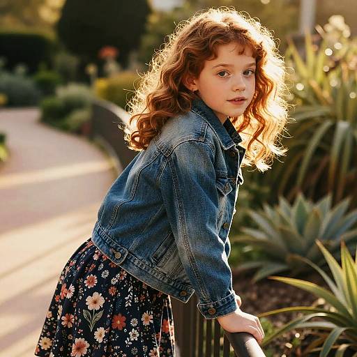 Golden Hour Fashion Portrait in Garden