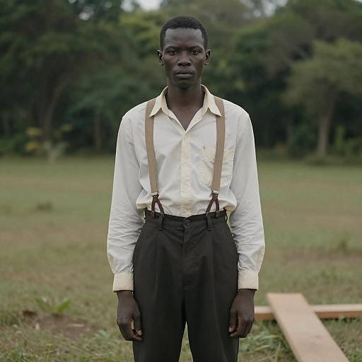Photo of a Man in a Grassy Field