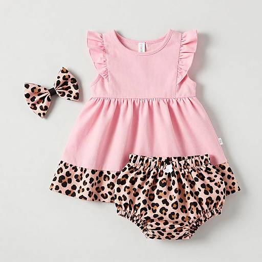 Pink Cheetah Infant Dress Set