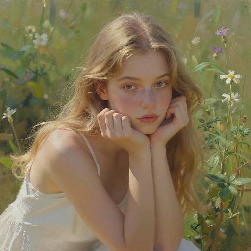 Detailed Portrait of Girl in Field