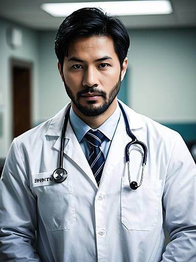 Realistic Male Doctor Costume Portrait