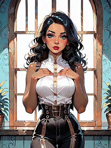 Cinematic Fashion Portrait of Woman in Jumpsuit