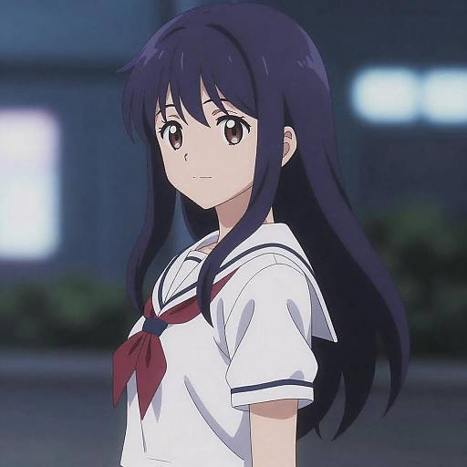 Anime Girl in Sailor School Uniform