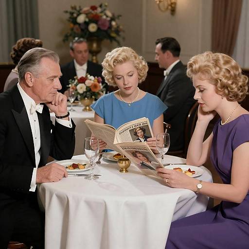 Mid-20th Century Formal Dinner Scene